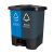 庄太太【20L蓝色可回收物+红色有害垃圾】新国标北京桶分类垃圾桶双桶脚踏式垃圾桶带盖