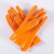 手套工作劳保耐磨防油胶皮防滑防水耐油全胶帆布浸胶汽修丁腈防护 橘色止滑手套（10双） 均码