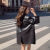 VPGX西装外套女高级感黑色皮衣春秋2023新款小个子高级设计感小众拼接 黑色 XS