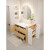 法恩莎（FAENZA）现代简约原木色陶瓷一体盆橡木浴室柜组合卫生间岩板洗手盆洗漱台 私人定制/更多颜色/尺寸