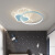 儿童房吸顶灯简约现代月球太空人宇航员女孩男孩房间LED卧室灯具 A款-蓝色星球50cm-46W白光 无极调光/小米智能