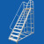 欧杜（oudu）丨灰色仓储登高车带轮子可移动仓库梯子货架取货梯；离地3.5米*0.9米宽
