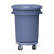 塑料环卫垃圾桶大容量商用餐饮加厚带轮带盖圆形户外大垃圾桶 【五轮底座】