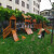幼儿园攀爬架户外玩具大型实木滑梯爬网轮胎儿童木质体能训练组合 型号161100*500*280cm 默认