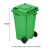 吉美吉多 加厚物业小区公用室外环保分类塑料带盖医疗环卫户外垃圾桶酒店大号商用绿色  100L