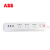 ABB 排插接线板三位六位USB五孔插排3A输出过载排延长线 金色三位五孔USB