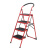 梯子加厚折叠梯楼梯折叠室内多功能四步人字梯五步梯 三步红色-适合衣帽间使用