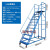 仓库登高车超市货架式上货登高梯库房理货取货可移动带轮平台梯子 12踏步平台高度3.5米(0.9m宽) 蓝色