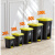 垃圾桶商用户外脚踩厨房带盖餐饮大容量脚踏式大号50环卫 50L绿桶白盖 进口料