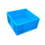加厚正方形周转箱塑料零件盒收纳正方型塑料箱收纳盒工具箱物流箱 单格蓝色435x425x235mm