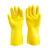 奈春 乳胶手套加厚高含胶量黄色厨房防水防油清洗耐用多场景牛筋劳保手套 L码 黄色