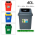 泰有缘120L大号户外塑料带轮垃圾桶公司商用厨房餐厨环卫桶 40L带盖(灰蓝绿红备注)