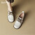 达芙妮官方 经典系带乐福鞋新春中跟英伦风单鞋新品 乳白色(跟高5.5cm) 37