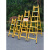 焊接碳钢行走梯人字梯加厚加固工程梯专用铝合金装修吊顶梯子 7步-加厚黄色碳钢行走梯2.3米
