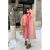 HIWISH女生显瘦韩版大衣假两件连帽拼接外套女装冬季2023新款设计感 粉色 S