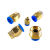 气管快速接头气动快插接螺纹直通外丝PC6/8/10/12-M5/02元件气泵 PC4M5蓝色