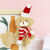 荣淘线条小狗玩偶抱枕圣诞过年泰迪熊可爱包包挂件毛绒公仔情侣钥 五个