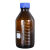 适用加厚玻璃GL45蓝盖试剂瓶密封化学实验瓶耐腐蚀样品瓶红盖四氟垫瓶 棕色250ml 蓝盖+硅胶圈