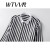 WTVVR港风潮牌男式新款领拼接黑条纹长袖衬衫商务休闲上衣修身大码 黑白条 38 M