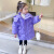 静洛雅女童冬季棉服2-12岁小中大童女孩加厚棉袄时尚绣花冬款洋气外套 抽绳棉衣紫色 90cm