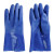 海斯迪克 pvc浸塑劳保手套防护手套加厚磨砂 防水耐油长27cmHKsq-600 蓝色5双