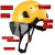达林韦尔防砸工地安全帽带护目镜新国标建筑劳保透气救援盔印字 黄色单帽
