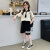 阿尔妮塔（Aernita）女童夏装套装2024新款洋气时髦休闲童装韩版儿童女大童短袖短裤潮 图片色 130码建议身高1.2米左右