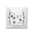 ABB 轩璞框玉石白色开关插座面板86型照明电源插座 带USB五孔 CF293