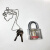 稳东潮牌透明锁20ss Transparent Lo金属锁头钥匙背包挂锁 高版本带. 高版本带.