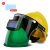 安全帽电焊面罩防护罩脸部头戴式全自动变光焊帽烧焊氩弧焊工 小视野黄色安全帽送10保护片