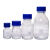 加厚蓝盖丝口玻璃试剂瓶刻度取样瓶透明棕色过滤瓶密封罐收纳瓶 透明100ml