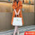 歌鹏秋冬韩版女款双面呢大衣时尚宽松版中长款风衣藏肉 橙色 xs80/115斤