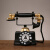德梵蒂复古电话机小摆件老式怀旧物件书房酒柜书架装饰品工艺品拍照道具 电话机-暗红色底座