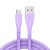 京斯坦  3A带指示灯快充QC3.0充电线尼龙编织USB手机数据线 适用苹果两米紫色（2条）