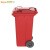 Supercloud(舒蔻) 垃圾桶大号 户外垃圾桶 特厚分类环卫带轮带盖小区物业特厚款 有害垃圾分类桶240L红色