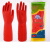 加长加厚乳胶手套橡胶手套洗碗洗衣防水手套家务手套厨房清洁 红色特厚一体绒 S