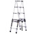 稳斯坦 竹节梯 伸缩梯子 铝合金双面折叠梯 升降楼梯 便携梯子 2.6米双面竹节梯 W212