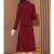 LKSX喜婆婆婚宴时尚礼服高档冬装平时可穿冬季装裙子两件套大码遮肉气 红色妈妈套装 【高品质】 XL 建议（110-125斤）