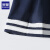 罗蒙女童百褶裙儿童学院风2023夏季新款套装半身短裙大童女孩裙子 藏青色白条纹短裙 130cm