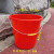 加厚耐摔红桶大容量手提塑料水桶洗衣桶泡脚钓鱼桶家用熟胶储水桶 16L超厚不烂桶无盖直径33