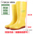 平底白色雨鞋男女厂工作卫生靴养殖场畜牧黄色水鞋水靴可定制 黄色平底高筒 标准码 46