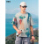 GXG国风水彩涂鸦男士短袖纯棉T恤2024夏季街头潮流半截袖体恤 白色 3XL (190-210斤)