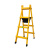 焊接碳钢行走梯人字梯加厚加固工程梯专用铝合金装修吊顶梯子 7步-加厚黄色碳钢行走梯2.3米