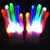 LED发光手套表演 手影舞荧光手套 抖音酒吧蹦迪神器EDM电音节装备 彩色 双面发光一双