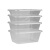 工百利 一次性打包盒 饭盒 长方形塑料餐盒 1500型条纹带盖*20个