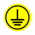 接地标识确保电力地线标签械电器警示贴纸设备安全标志警告标示 黄色接地 3x3cm