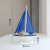 妙普乐地中海帆船模型摆件一帆风顺木质小船工艺船家居装饰品海边纪礼品 36cm中号蓝布船