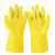 者也防滑浸胶手套劳保胶手套防水防油耐酸碱全胶加厚浸塑 黄色5双