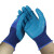 劳保手套物理压纹工地钢筋工耐磨防滑透气软胶片手套男女 12双A688蓝色手套 均码