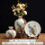 美克杰欧式陶瓷花瓶三件套家居客厅电视柜创意装饰品玄关结婚礼品摆件 四季三件套配黄花